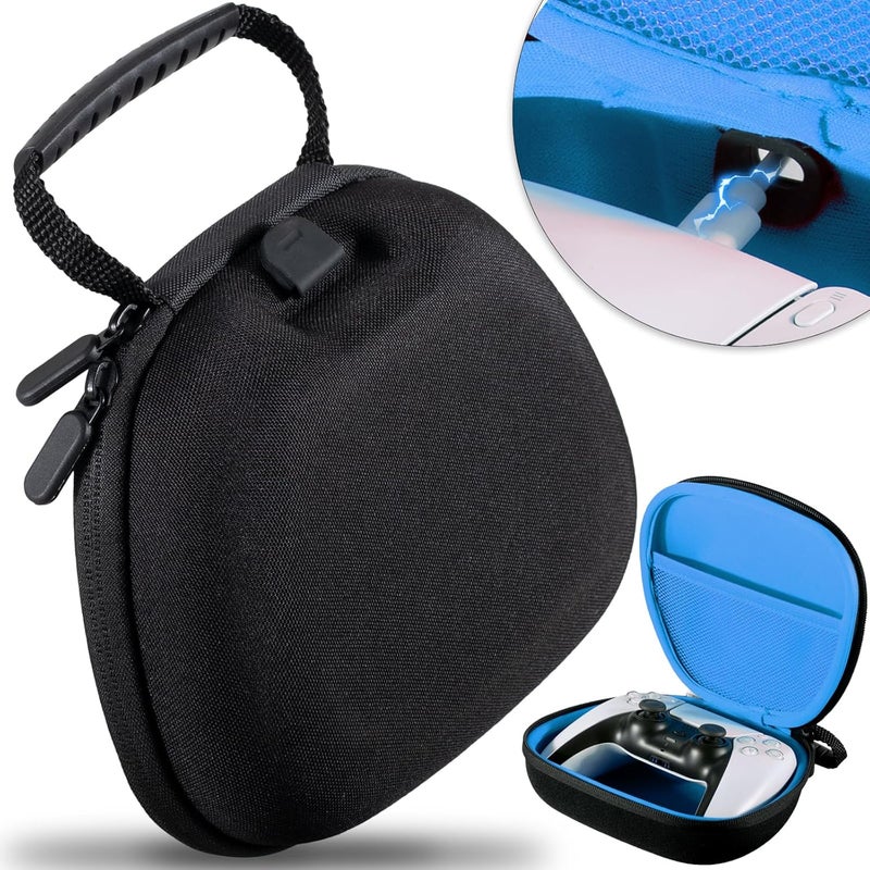 PlayRealm Travel Case Rechargeable by Cable Compatible with PS5,PS4,Xbox Series/One, Switch Pro Controller (Blue) - Image 1